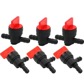 1/4" Right Angle Cut Off Valve and Inline Fuel Shut Off Valve Straight Gas Valve with Clamps fit for Briggs & Stratton 494768, 697947,698183 (6)
