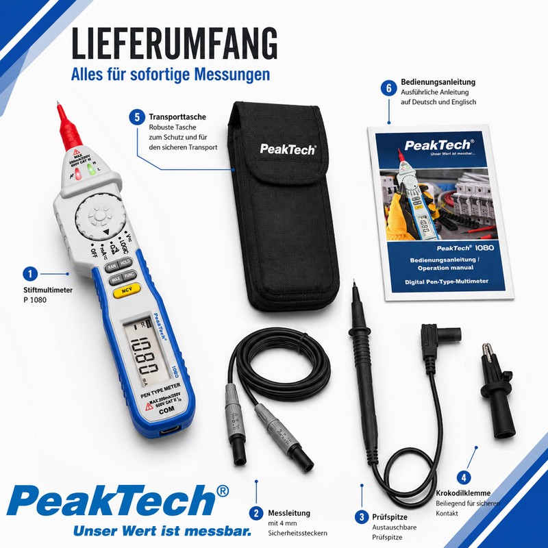 Peak Tech 3 1/2 Digit Pen Digital Multimeter with Voltage