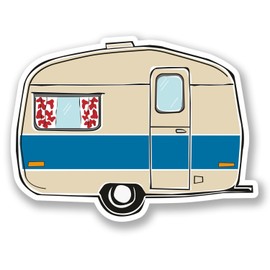 2 x Caravan Vinyl Sticker Decal Bike Laptop Car Camper Van Surf Beach Fun #5446 (10cm Wide x 8cm Tall)