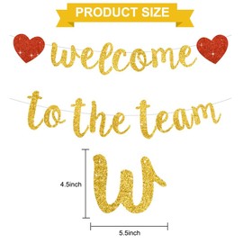 DecoGlee Gold Welcome to The Team Banner,NO DIY,Office Party Decorations for New Teacher Employee Coworker Staff Colleague Team Member