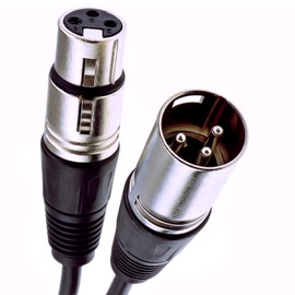kenable XLR 3 pin Microphone Lead Male to Female Audio Cable Black 4m [4 metres]