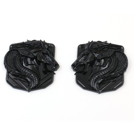 Xpipnns Pair Custom Dark Horse Cobra Style Emblem Compatible with 2011-2024+ Mustang F150 Dark Coyote Badge (Gloss Black)