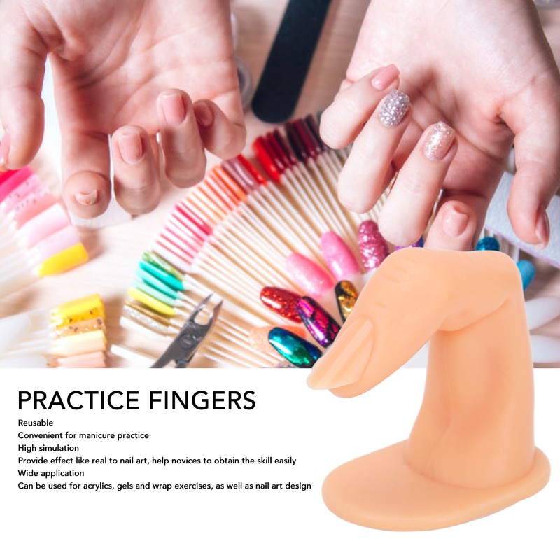 50pcs Nailed False Fingers Practice Fingers for Hand Nail Art