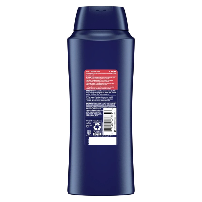 Suave Men 2 in 1 Thick & Full Shampoo Plus