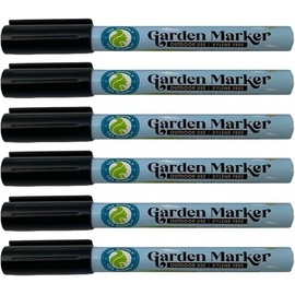 133 SUPPLY 6 PK Garden Marker Pen Black UV Fade Resistant Permanent Marker for Plant Labels