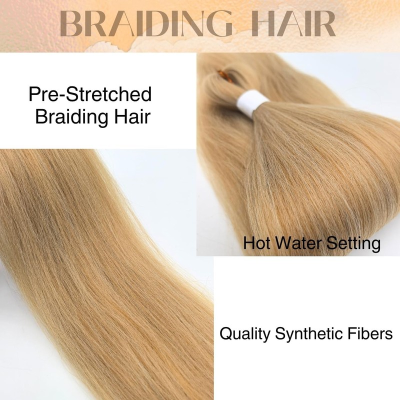 Brown Blonde Braiding Hair Pre stretched Box Braiding Hair Extensions