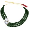 Aheli Pearl Mala Collar verde con pendientes para mujeres Niñas