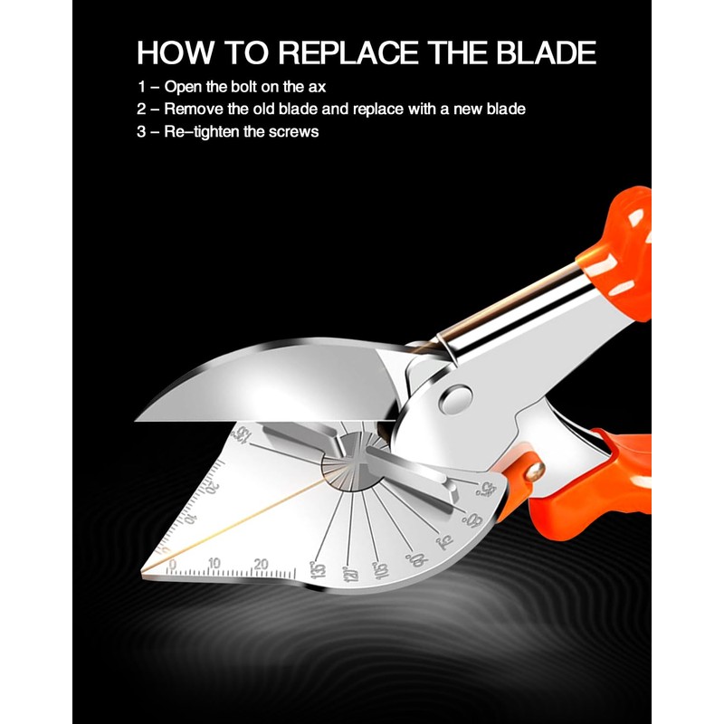 HOHXEN 3 Pcs Miter Shears Replacement Blades, SK5 Steel Multi