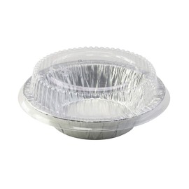 SAFCA KitchenDance Disposable Aluminum Foil Tart Pan with Lid - 5" Aluminum Foil Individual Pie Pans, Mini Pie Pans, Pot Pie Tins, Baking Pan Perfect for Pies, Cobblers - 501P, (25)
