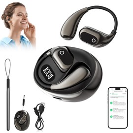 Openair 5 OWS Translation Wireless Bluetooth Earphones, Translation Headphones, 3-in-1 Open Air Traductor, Language Translator Earbuds Real-Time with 138 Languages fit iOS & Android (Black)