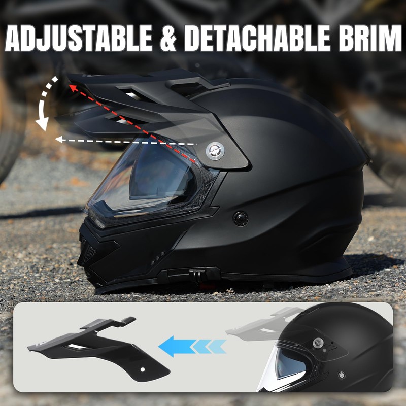 TRIANGLE Dual Sport Motorcycle Helmet Dirt Bike Helmets ATV Full