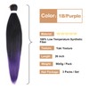 Ombre Natural Black to Purple Braiding Hair Pre stretched 26