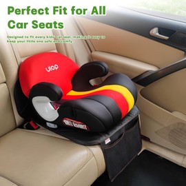Siivton Car Seat Protector for Kids, Anti-Slip Design, Thick Padding, Prevents Seat Marks, 2 Storage Pockets for Toys & Snacks, Fits Most Cars, Black - 1 Pack