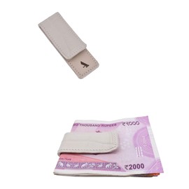 Adamis Leather Money Clip Wallet for Credit, Business Cards Holder for Men Slim Design Front Pocket Strong And Modern Look Multipurpose Card Clip, 7 cm, Beige