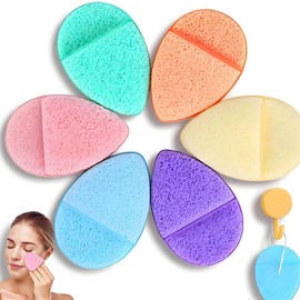 Lumbor37 Esponjas Faciales,6 Pcs Esponja Limpiadora, Esponjas Faciales | Colores para Lavarse la Cara, Almohadillas Exfoliantes Desmaquillantes Reutilizables para La Limpieza Diaria.