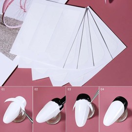 HYWWPFLAY 2880 Pieces French Tip Nail Guides Nail Stencils Moon Shape Nails Design Self-Adhesive French Nail Stickers French Manicure Strips Nail Tools Nail Tape Nail Accessories (60 Sheets)