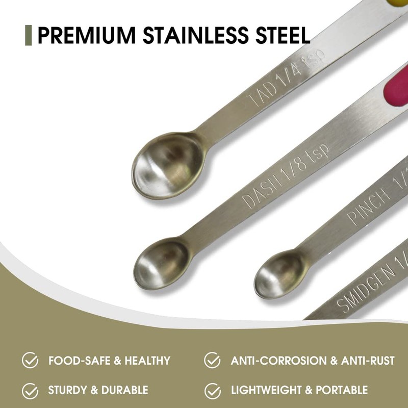 BERYLER Mini Measuring Spoons Set, Tiny Stainless Steel Measure Teaspoons
