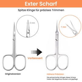 THRAU Precise Cuticle Scissors with Extra Fine Curved Tip - Stainless Steel Cuticle Scissors for Manicure Pedicure Sharp Cuticle Cutter Care Tool