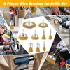 Yokuni 9 Piece Wire Brush Drill Set, Brass Coated Wire