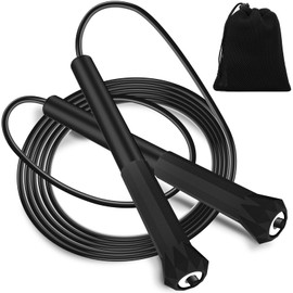 Euqvunn Skipping Rope Adult 3 Metres, PVC Rope Skipping with Bag, Adjustable Skipping Rope Children, Men and Women, Fitness Workout for On the Go, Speed Training