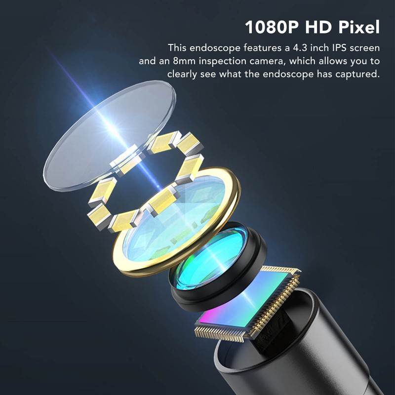 Endoscope Camera 4.3 Inch HD 1080P Inspection Snake Camera with