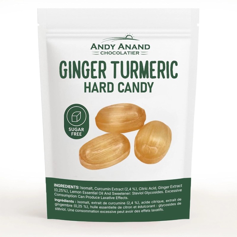Andy Anand Sugar-Free Ginger Turmeric Candy – Keto Vegan Treat,