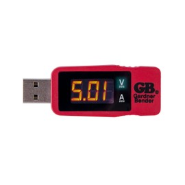 Gardner Bender GUSB-3450 Multimeter, Voltage, Current, Polarity USB Tester, Red