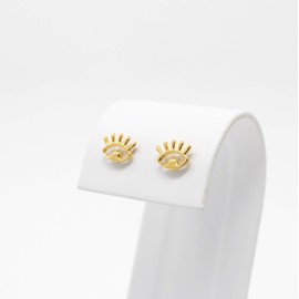 Aretes de Ojos Ojitos en Chapa de Oro de 22K (Chicos)