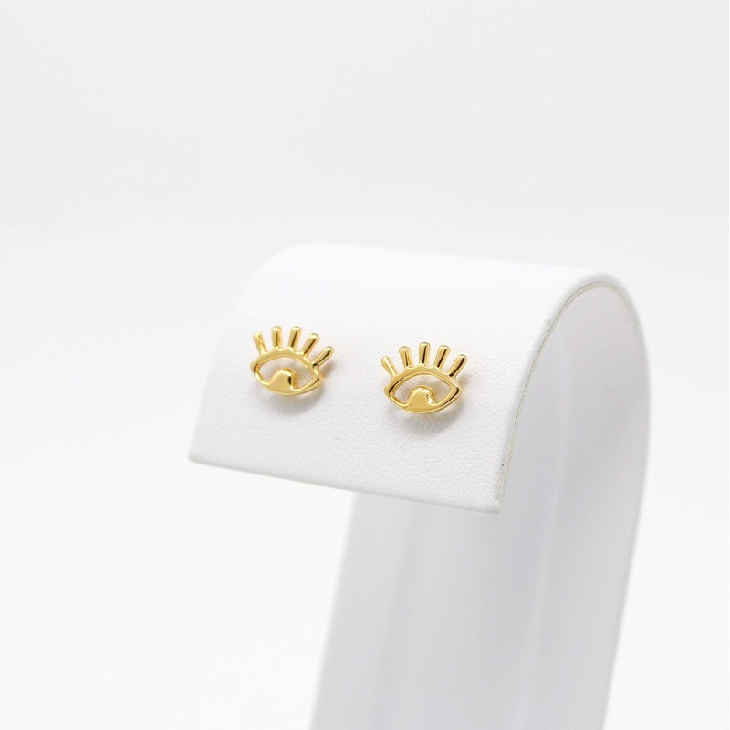 Aretes de Ojos Ojitos en Chapa de Oro de 22K