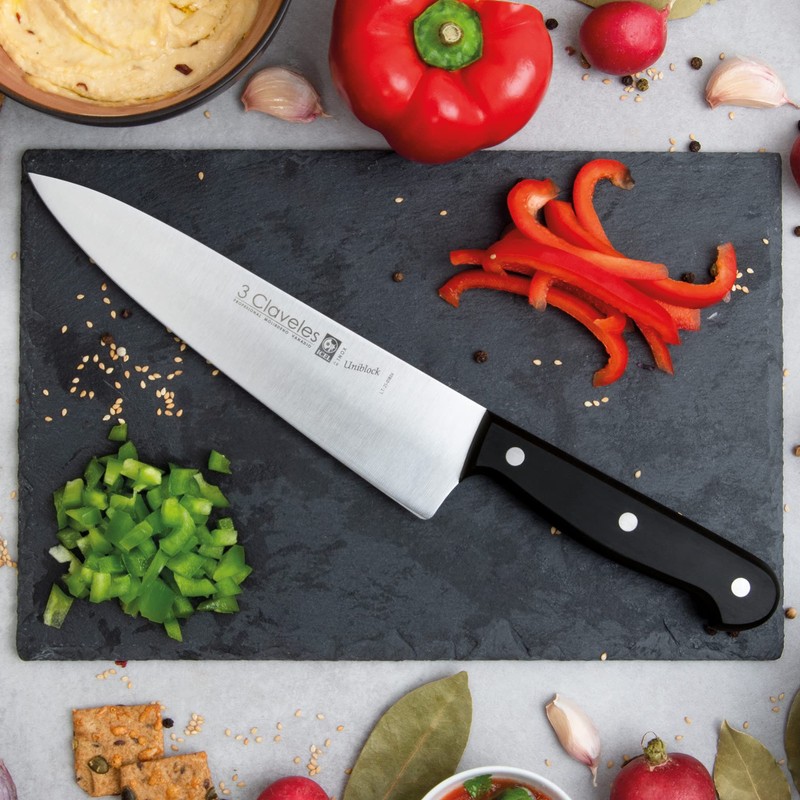 3 CLAVELES CUCHILLO COCINERO UNIBLOCK 15 cm - 6" D