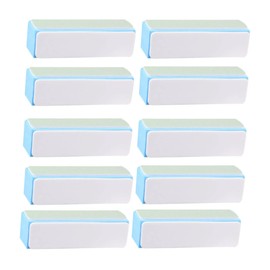 TEHAUX 10pcs Square Artwork Polishing Sponge Multi-Textured Nail Buffer and File for Natural False Nails for Enthusiasts Walnut Bodhi Material for Polishing