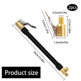 RYAN 1 x Valve Extension Car Valve with 2 Lever Connectors 30 cm Car Valve Adapter Tyre Inflator Hose Replacement Hose for Air Pump Tyre Inflator Hose for Compressor Car Bicycle Motorcycle