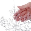 com-four® 3 x large decorative snowflakes pendant, transparent 30 cm