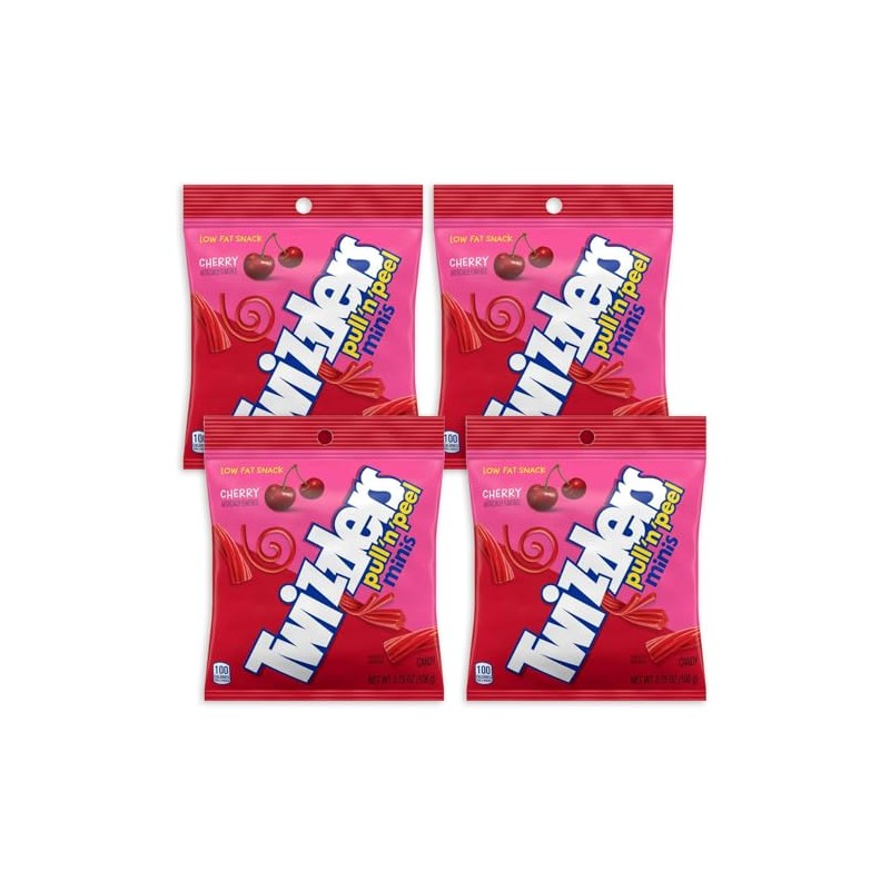 Twizzlers Pull’n’Peel Minis Cherry Flavored 3.75 oz 6 Bags