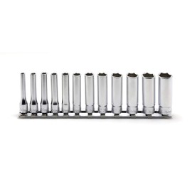Koken RS2300M/12 1/4" (6.35mm) SQ. Hex Deep Socket Rail Set, 12 Pieces,