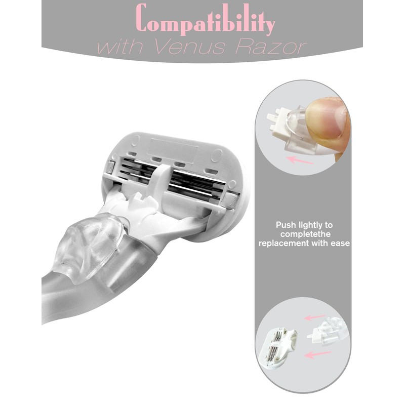 Replacement Razor Handle Compatible with Gillette Venus - Non-Slip Ergonomic