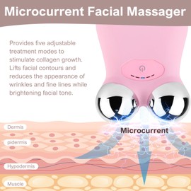 Microcurrent Facial Devices, Mini Microcurrent Face Lift Device Face Massager for Face Lifting and Facial Sculpting(Pink)