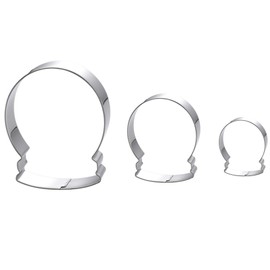 Christmas Winter Snow Globe Cookie Cutter Set - 3 Pieces In Graduated Size - Stainless Steel