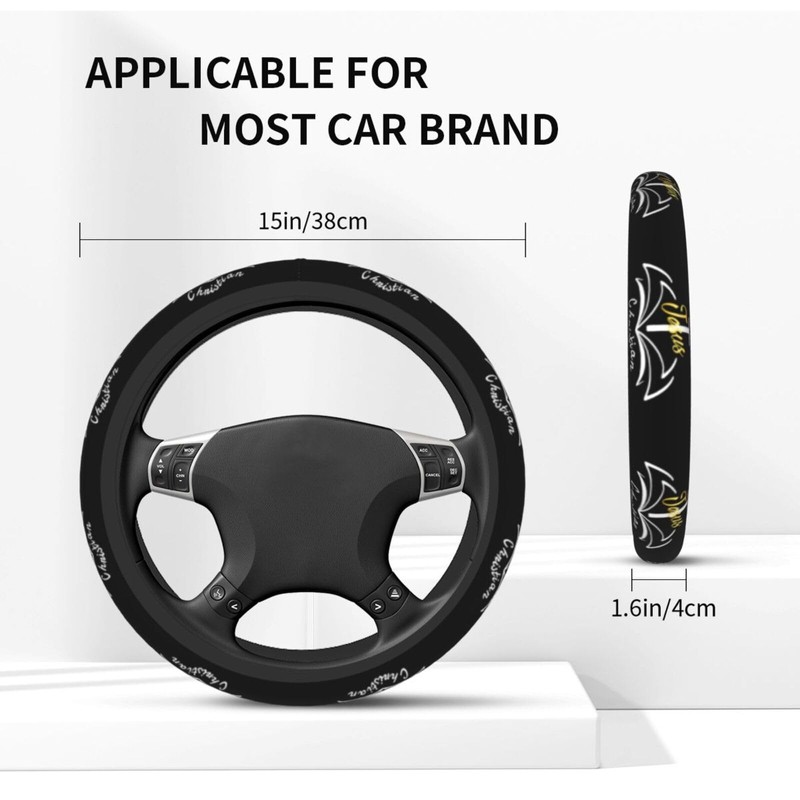 Jesus Christian Faith Cross Car Steering Wheel Covers,Soft Steering Wheel