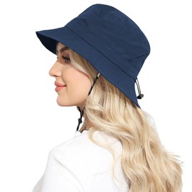 ANOTHER CHOICE Womens Packable Waterproof Bucket Hat Men UV Protection Sun Hat, Navy