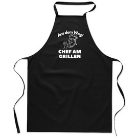 FremiBag BBQ Apron for Men with Saying: Chef am Grill, Cotton Apron, Black/One Size, Gift for Men, Gift for Men, Gift Idea for Men, black