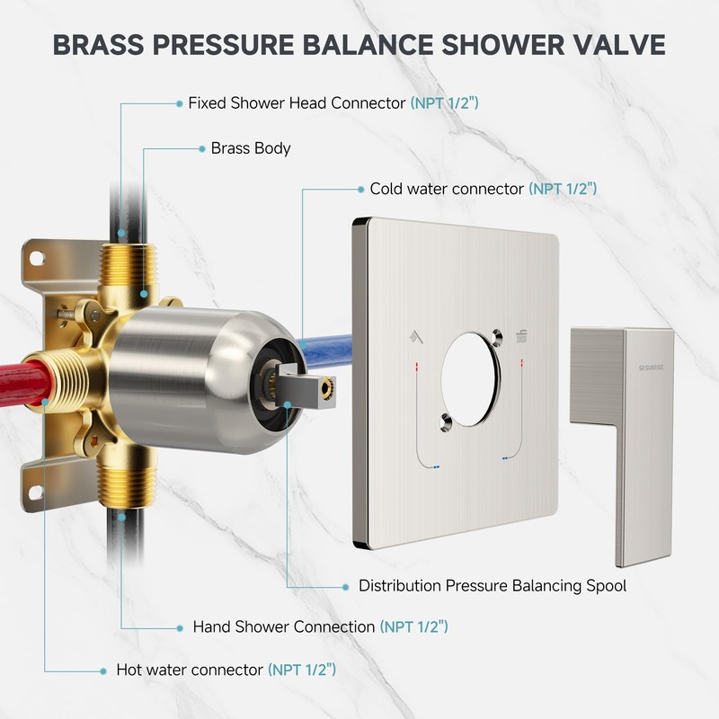 SR SUN RISE Shower Faucet Set & System - 12
