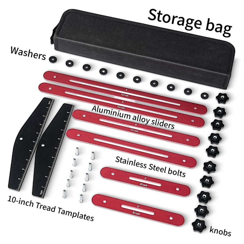 Stair Tread Template Tool - Solid Stair Tread Gauge, Shelf