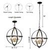 Treekee Rustic Chandelier, 17" Black and Gold Finish Glass Cover
