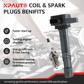 Ignition Coil Pack Spark Plugs Kit fit for V6 3.5L 2006 2007 2008 Honda Pilot Ridgeline, 2003-2006 Acura MDX, 2004-2007 Saturn Vue, UF400, Set of 6
