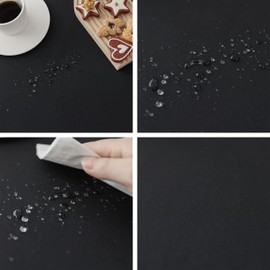 Demetex Black Large Tablecloth 152cm x 305cm Rectangular Polyester Table Cover Soft Solid Color Fabric Table Cloth for Camping Dining Party Decor, 152x305 cm, Black