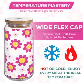 ZYLOSTORE glass cups with lids and straws,iced coffee cups with lids cups,smoothie cup, glass cups set,tumbler with lid and straw and lid, cute cups,gifts for christmas, jars with bambo lids