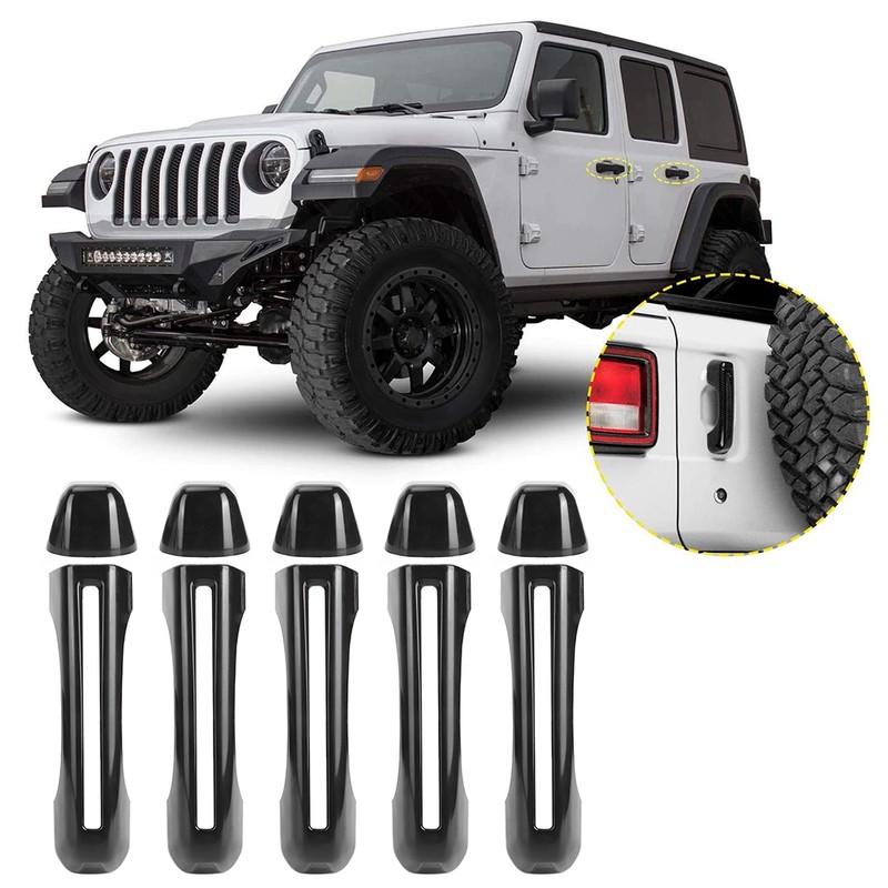 5pcs/set Car Door Handle Inserts Cover Kit Exterior Decoration Fit