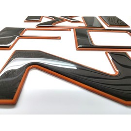 Black Orange Outline 3D Raised Domed Poly Coated Tailgate Letters Compatible with Nissan Frontier 2025 Model US Made