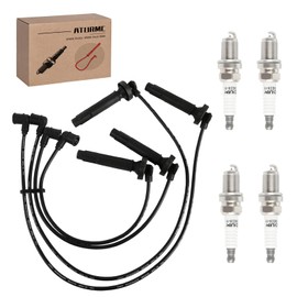 Set of 4 PCS Ignition Spark Plug Wires 55004 RC-FX101 27590 & 4 Iridium Spark Plugs Set Compatible with Subaru Forester Outback Subaru Legacy Impreza Saab 9-2X H4 2.5L Naturally Aspirated H4 2.5L